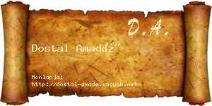Dostal Amadé névjegykártya